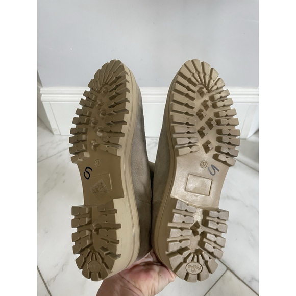 Michele Lopriore Women’s Euro 37 US 6.5 Light Tan Suede Lug Sole Combat Boot - Picture 8 of 12